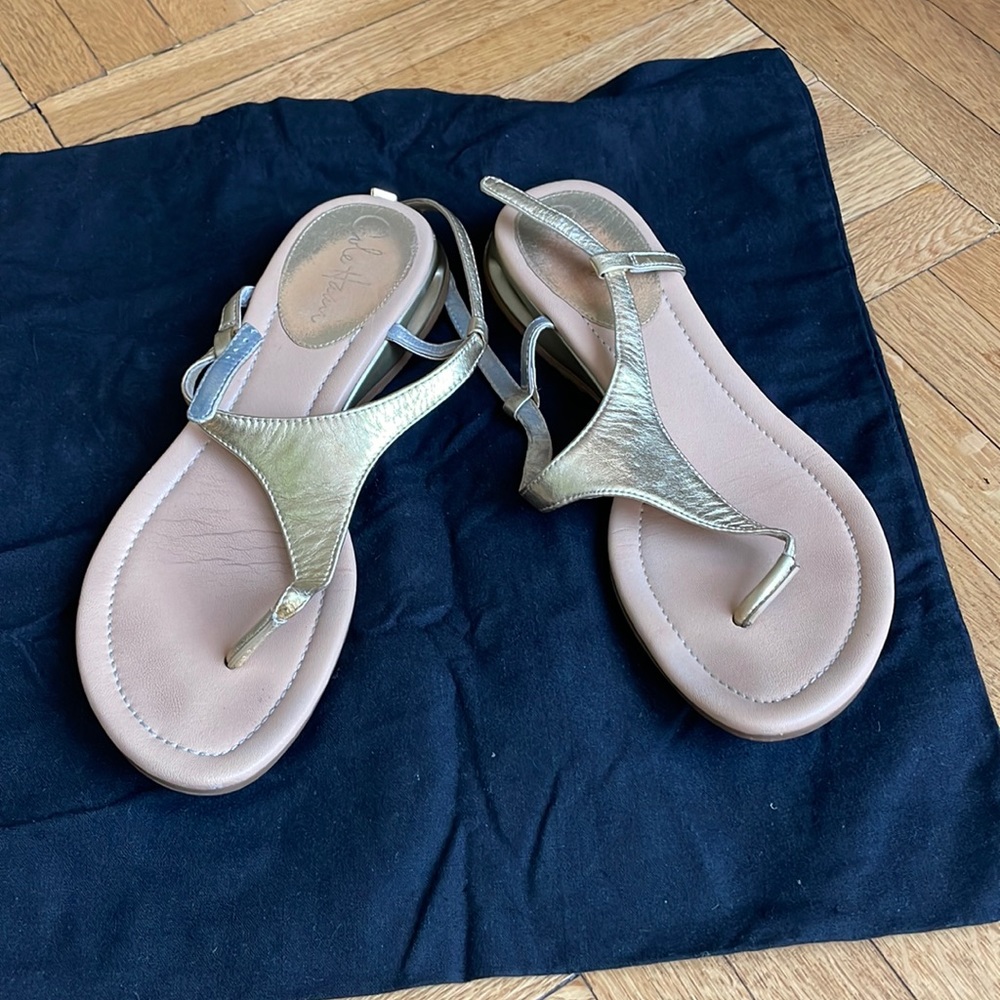 Cole Haan gold leather sandals